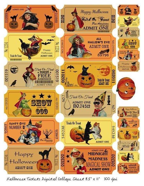 Halloween Tickets, Halloween Coupons, Magia Das Ervas, Halloween Labels, Halloween 3, Halloween Goodies, Halloween Tags, Halloween Images, Halloween Inspiration