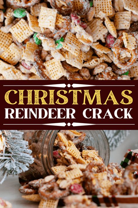 Reindeer Crack is one of our favorite Christmas treats. It's a big bowl of sweet and salty goodness! Plus, it's super easy to make so the kids can join in as well. Reindeer Christmas Crackers, Christmas Treats Salty, Christmas Bark Recipes Saltines, Christmas Salty Treats, Salty Christmas Snacks For Kids Party, Reindeer Bark Recipe, Reindeer Cracker Snack, Sweet And Salty Christmas Treats, Christmas Treats Kids Can Make