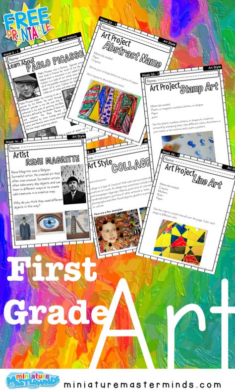 First Grade Language Arts Practice No Prep Worksheet Workbook 150+ Page Free Printable – Miniature Masterminds First Grade Language Arts, Art Curriculum Elementary, Homeschool Art Curriculum, 2023 Classroom, Grade 1 Art, First Grade Curriculum, Book Miniature, Art Elementary, Steam Art