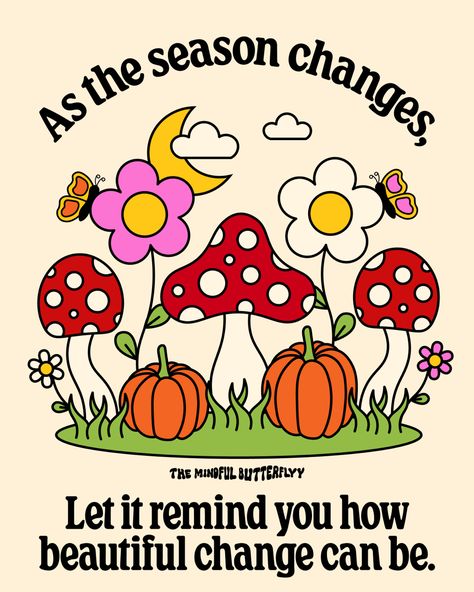 Groovy fall graphic. Flower pumpkin butterfly. Line art graphic deaign digital illustration Groovy Graphic Design, Groovy Butterfly, Groovy Quote, Groovy Room, Flower Pumpkin, Butterfly Line Art, Fall Graphic, Positive Mental Health, Happy Hippie