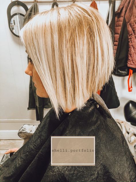 Choppy A Line Haircut, A Line Bob Straight Hair, Blonde Aline Haircut, Subtle A Line Bob, Angled Blonde Bob, Modern A Line Bob, Blonde Bob Hairstyles Fine Hair Over 40, Blonde Aline Bob, A Line Bob Stacked