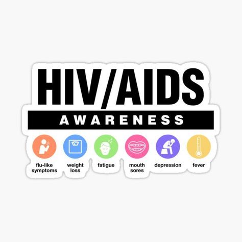 HIV / AIDS, Disability Awareness Sticker. HIV Sticker, AIDS Sticker. Chronic Pain, Chronic Illness. Red Ribbon, HIV / AIDS Ribbon. HIV / AIDS Symptoms Hiv Aids Symptoms, Aids Symptoms, Aids Ribbon, Awareness Stickers, Fever Symptoms, Hiv Aids Awareness, Aids Awareness, Hiv Aids, Aids Hiv