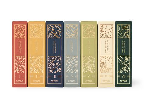 A Song of Ice & Fire Book Set :: Behance Book Rebinding, Book Cover Art Design, Book Design Inspiration, Binding Covers, Fire Book, Song Of Ice And Fire, Book Spine, Ice And Fire, Design Editorial