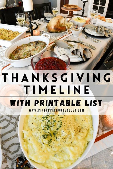 This Thanksgiving Timeline with Printable is a breakdown of the steps needed to prepare and cook your Thanksgiving Dinner! Everything from turkey to table! Thanksgiving Timeline | Thanksgiving Timeline Printable | Thanksgiving Timeline with Printable | Thanksgiving Dinner | Thanksgiving Recipes | Thanksgiving Timeline for Cooking | Timing Thanksgiving Dinner | Thanksgiving Meal Timing | Timing of Thanksgiving Dinner | Timing for Thanksgiving | Thanksgiving | Printable List Timing Thanksgiving Dinner, What Order To Cook Thanksgiving Dinner, Thanksgiving Dinner Timeline, Thanksgiving Cheat Sheet, Thanksgiving Menu For 20 People, Ultimate Thanksgiving Dinner List, Thanksgiving Meal Checklist, Basic Thanksgiving Dinner, Thanksgiving Schedule Cooking