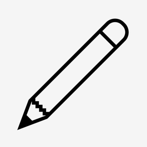 Pencil Line Art, Pen Line Art, Black Icons Png, Pencil Vector, Pencil Icon, Science Doodles, Pencil Png, App Logos, Pencil Silhouette