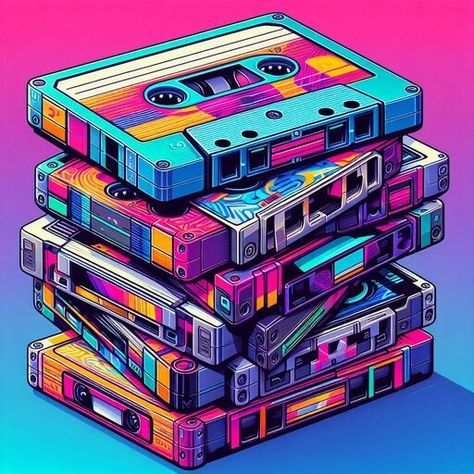 90s Cassette Tapes Aesthetic, Cassette Tapes Aesthetic Wallpaper, Modern Music Aesthetic, 80s Playlist Cover, 80s Pop Aesthetic, 80s Music Aesthetic, Retro Music Aesthetic, Electronic Music Aesthetic, Eighties Aesthetic