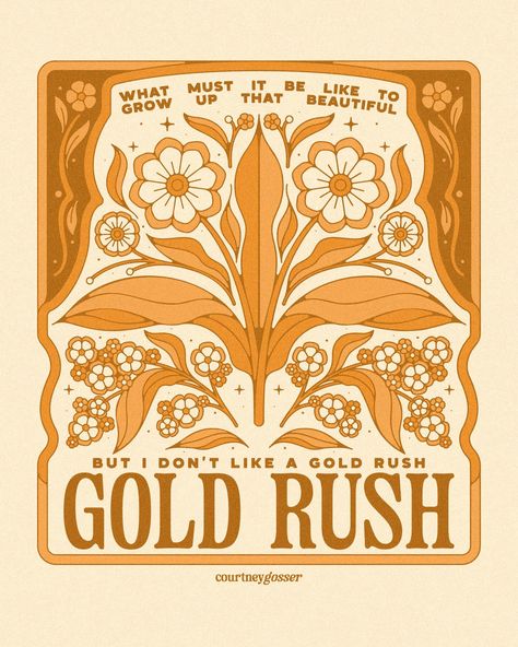 Guilty of playing Gold Rush non stop and anxiously awaiting TPD 👏🏻 When in doubt, look to Taylor Swift for design inspiration. Gold Graphic Design, Rush Poster, Gold Illustration, Gold Art Print, Gold Poster, Type Illustration, March 27, Gold Rush, Non Stop