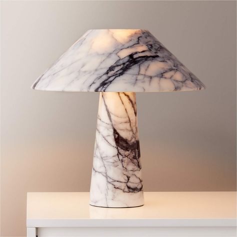 Naima Marble Table Lamp | CB2 Cb2 Decor, Modern Bedside Lamps, Marble Lamps, Lilac Marble, Bedside Lamp Modern, Marble Desk, Lamps Desk, Stone Lamp, Marble Lamp