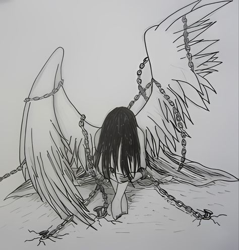 Falling Angel Drawing, Arte Grunge, Person Drawing, Angel Drawing, Siluete Umane, Meaningful Drawings, Deep Art, The Poem, Dark Art Drawings