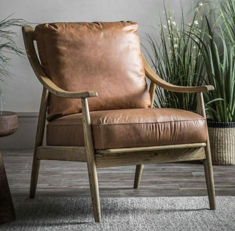 Danish Armchair, Brown Leather Armchair, Oak Laminate Flooring, Mid Century Armchair, Wood Cover, Vintage Living Room, Leather Cushion, Fabric Seat, Sofa Armchair