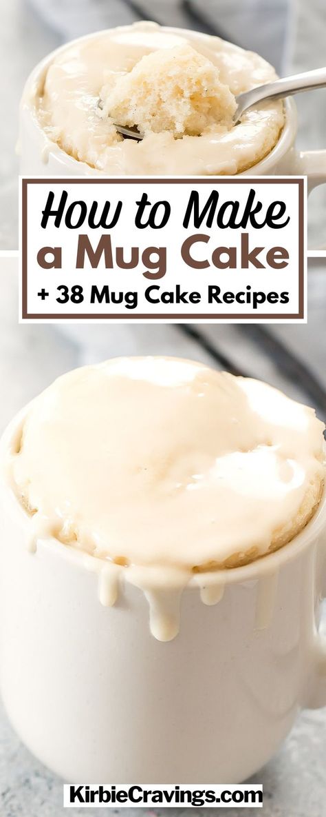 White Chocolate Mug Cake Microwave, Glazed Donut Mug Cake, Cakes For One, Vanilla Cake Mug Recipes, Coconut Mug Cake Microwave, Mug Blondie Microwave, 123 Cake In A Mug, Best Mug Cake Recipe Ever, Cake In A Cup Recipe Microwave