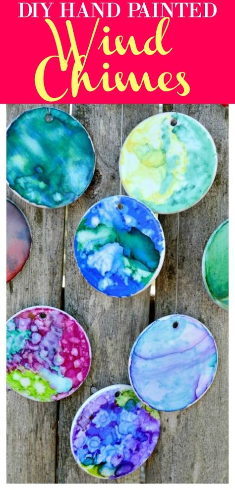 DIY Hand Painted Wind Chimes – 7th Grade Class Auction Project School Auction Art Projects, School Auction Projects, Class Auction Projects, Art Auction Projects, Class Auction, Wine Bottle Wind Chimes, Class Art Projects, Auction Projects, Classroom Art Projects