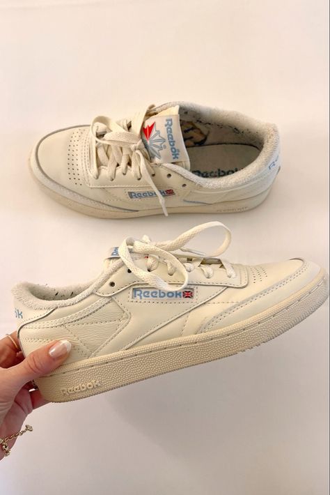 Summer Shoes 2023 | Maxie Elise - summer sneakers 2023, fall sneakers 2023, spring sneakers 2023, spring shoes 2023, fall shoes 2023, reebok club, reebok c85, white sneakers, sneaker style, sneaker inspo Rebook Shoes Women, Fall Shoes 2022, Rebook Shoes, Reebok White Sneakers, Reebok Shoes Women, Fall Sneakers, Shoes 2022, Club C 85, Basket Vintage