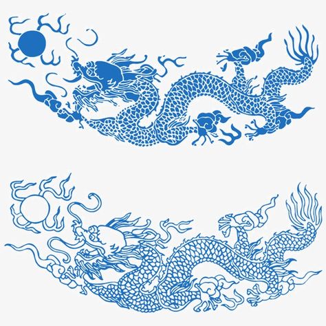 Chinese style,Dragon,Shading,blue,watercolor Phoenix Dragon, Dragon Designs, Sketch Free, 달력 디자인, Chinese Pattern, Asian Dragon, Art Asiatique, Japanese Dragon, Tibetan Art