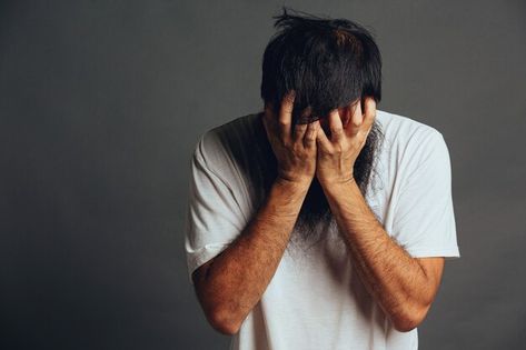 Man stress out and cover his face by his... | Free Photo #Freepik #freephoto #hand #man #human #person Anger Issues, Health App, Self Conscious, Anger Management, Stressed Out, Insomnia, His Hands, Free Photo, Free Photos