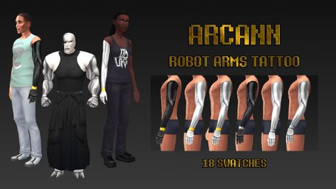 Arcann's prosthetic - a tattoo Ts4 Prosthetic Cc, Sims 4 Prosthetic Arm, Prosthetic Arm Sims 4 Cc, Sims 4 Cc Prosthetic Arm, Sims 4 Cc Prosthetic, Sims 4 Prosthetic Cc, Sims Tattoo, Prosthetic Arm, Prosthetic Leg