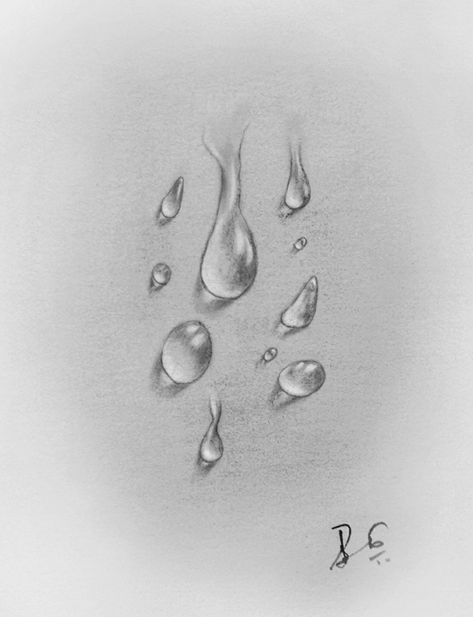 Bubble Sketch Pencil, Water Drip Tattoo, Water Sketch Pencil, Water Droplets Drawing Tutorial, Rainfall Painting, How To Draw Water Drops, Realistic Water Drawing, Water Dripping Drawing, Waterdrop Drawing