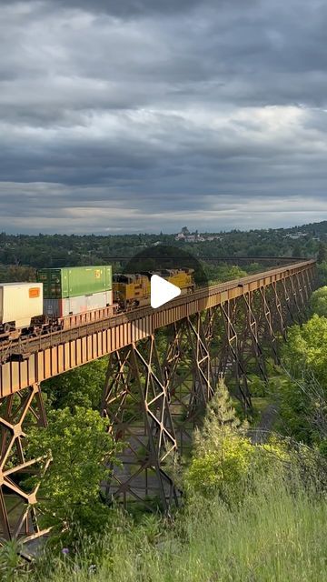 . on Instagram: "That golden light! Union Pacific’s hot intermodal train heads north over the Redding trestle and catches some golden light on the rear DPU’s!
#shastaroute #uprr #unionpacific #train #railroad #railfan #drone #dronelife #gopro #reels #reelsinstagram #reelsvideo #saturday" Union Pacific Train, Southern Railways, Train Depot, Golden Light, Golden Lights, Steam Trains, Our World, Gopro, California