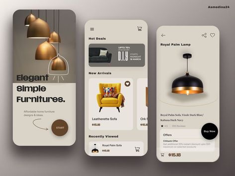 UX/UI Furniture App Design, Creative App Design, App Design Layout, Ecommerce App, Desain Ui, App Concept, Mobile App Design Inspiration, Figma Template, Free Furniture