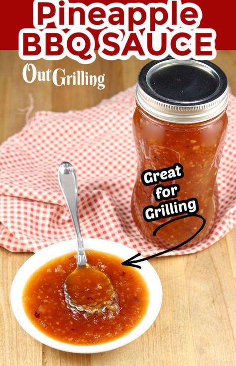 Jamaican Bbq Sauce, Pineapple Bbq Sauce Recipe, Grill Pineapple, Pineapple Bbq Sauce, Barbecue Sauces, Bbq Sauce Homemade Easy, Grilling Chicken, Kamado Bbq, Homemade Bbq Sauce Recipe