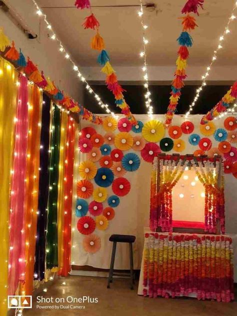 Diwali home decoration Diwali Decorations At Pooja Room, Ganesh Chaturthi Decoration At Office, Decoration On Janamashtmi, Light Decoration For Diwali At Home, Ganesh Chaturti Decorations Diy, Puja Decoration At Home Diy, Ganesh Chaturthi Home Decoration, Navratri Home Decoration, Jhanki Decoration Ideas