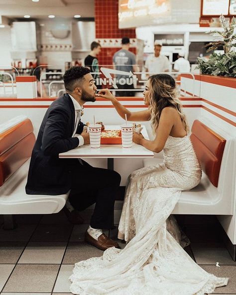 This is literally the best way to celebrate! #JustMarried @innout 🙌 🍔 🍟 TAG your partner! ❤️ Couple @kaelaellis_ @natellis123 | Wedding… Vegas Wedding Photos, Wedding After Party, Urban Wedding, Las Vegas Weddings, Wedding Chicks, Wedding Goals, Photo Couple, Vegas Wedding, Wedding Photo Inspiration