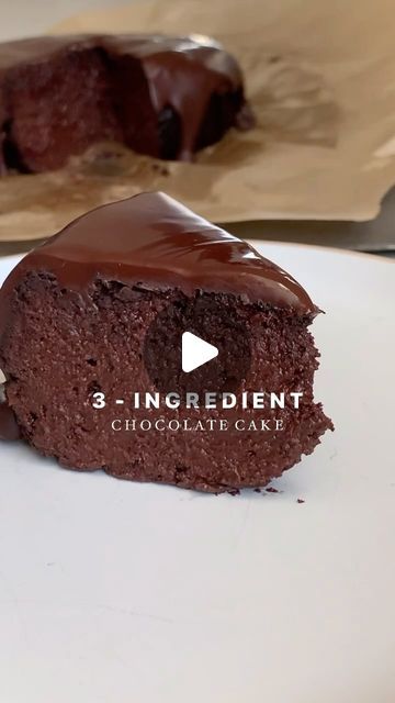 Bethany | LIKE + COMMENT “cake if you want to make this 3 ingredient chocolate cake! And if at least 500 people do, I will pin the recipe to the top!... | Instagram 3 Ingredients Chocolate Cake, Chocolate Cake With Applesauce, 3 Ingredient Chocolate Cake, 3 Ingredient Cakes, Egg Free Cakes, Egg Free Baking, Clean Desserts, Healthy Chocolate Cake, Paleo Cake