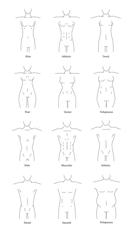 How to Draw Different Body Types for Males and Females Drawing Reference Poses With Guidelines, Male Vs Female Drawing, How To Draw Male Body Types, Drawing Body Guidelines, Basic Female Anatomy Drawing, Different Types Of Leg Shapes, How To Draw Body Guidelines, Realistic Body Types Drawing, Female Body Types Drawing Reference