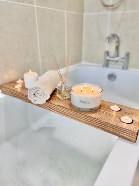 Aesthetic Bath, Tub Tray, Bath Board, Bath Table, Gift Tray, Bathtub Decor, Bathtub Tray, Bathroom Candles, Wooden Bath