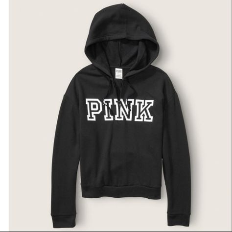 Victoria Secret Pink Sweatshirts, Vs Pink Hoodie, Pink Hoodie Victoria Secret, Tunic Hoodie, Pure Black, Pink Crewneck, Quarter Zip Sweatshirt, Hoodie Pullover, Half Zip Pullover