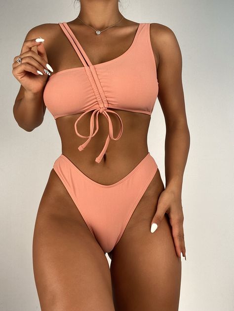 Dusty Pink Sexy   Nylon Plain   High Stretch  Women Beachwear Burgundy Swimsuit, Chic Resort Wear, Editorial Fashion Photography, Colorblock Swimsuit, Beach Photography Poses, Swimwear Trends, Green Swimsuit, White Swimsuit, Pink Swimsuit