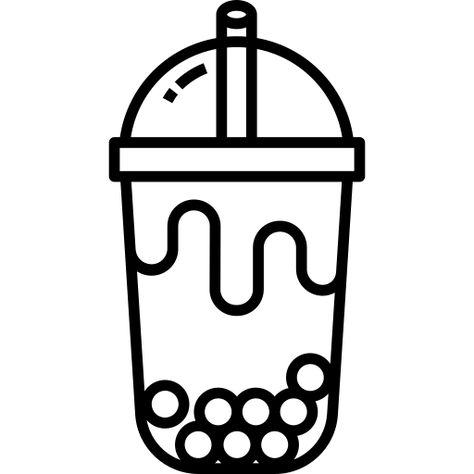 Bubble Tea Drawing Simple, Bubble Tea Icon, Bubble Tea Drawing, Tapeta Hello Kitty, Futurisme Retro, Cute Easy Doodles, Web Fonts, Siluete Umane, صفحات التلوين