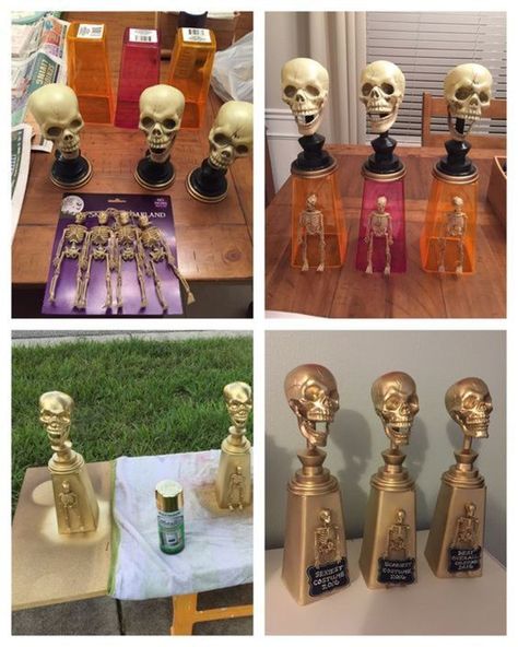 Costume Contest Trophies, Beautiful Halloween Costume, Halloween Party Prizes, Halloween Trophies, Diy Halloween Party, Dollar Store Halloween Decorations, Kostuum Halloween, Diy Carnival, Beautiful Halloween