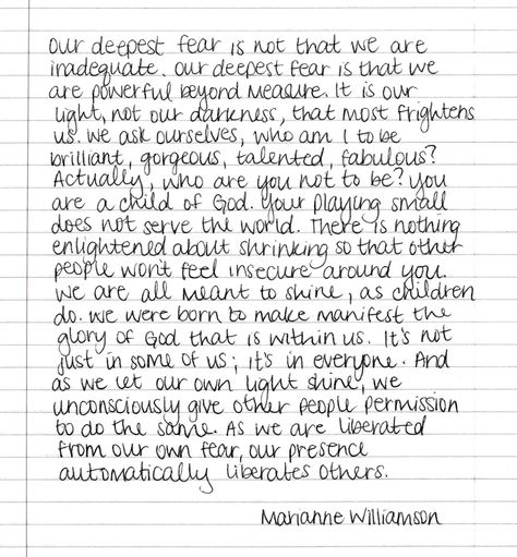 Our deepest fear... Salutatorian Speech Ideas, Salutatorian Speech, Written Poetry, Speech Outline, Paper Quotes, Paper Quote, Speech Ideas, Handwritten Quotes, Wonderful Words