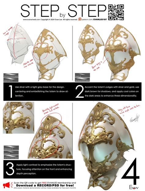 Armor Medieval, Armor Drawing, Digital Painting Techniques, Art Advice, Coloring Tutorial, Digital Painting Tutorials, Learn Art, Drawing Practice, Drawing Lessons