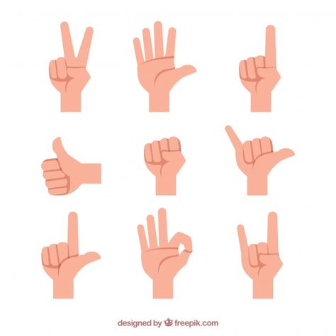 Hands collection with different poses in... | Free Vector #Freepik #freevector #hand #hands #sign #flat Hand Illustration Design, Hand Graphic, Hand Gestures, Vector Character Design, Hand Drawing Reference, Different Poses, Vector Icons Illustration, Hand Reference, Motion Design Animation