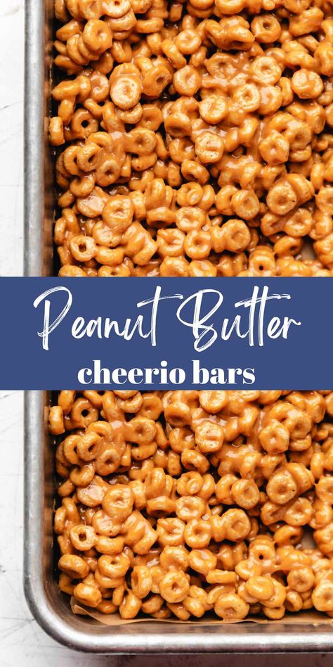 Peanut Butter Cheerio Bars (Three Ingredients) - I Heart Eating Cheerios And Peanut Butter, Peanut Butter Cheerio Bars Marshmallows, No Bake Cheerio Peanut Butter Bars, 3 Ingredient Cheerio Bars, Peanut Butter Cheerios Bars, Cheerio Peanut Butter Bars Marshmallows, Cheerio Treats Peanut Butter, 3 Ingredient Peanut Butter Bars, Honeynut Cheerio Bars