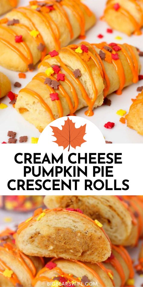 Cream Cheese Pumpkin Pie, Cheese Pumpkin Pie, Roll With Cream Cheese Filling, Crescent Roll Recipes Dessert, Cream Cheese Pumpkin, Pumpkin Cream Cheese Pie, Funnel Cakes, Cheese Pumpkin, Pumpkin Roll