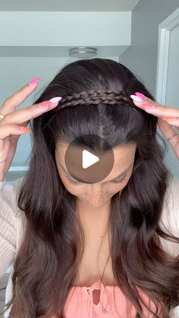 Front Hair Styles Easy, Braid Headband Tutorial, How To Make Braids, Curled Hair With Braid, Easy Braided Updo, Easy And Beautiful Hairstyles, Braided Headband Hairstyle, Braiding Your Own Hair, Easy Hairstyles For Thick Hair