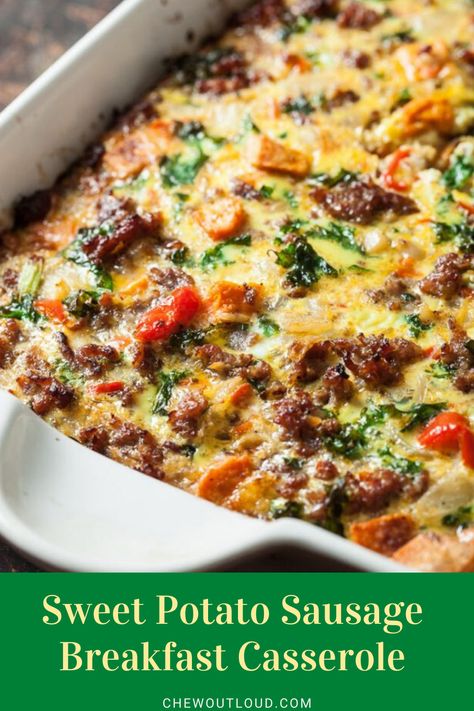 Aip Breakfast Casserole Recipes, Whole 30 Breakfast Bake, Gf Df Breakfast Casserole, Paleo Egg Bake, Aip Breakfast Casserole, Healthy Breakfast With Sausage, Half Baked Harvest Breakfast Casserole, Healthy Breakfast Casserole Clean Eating, Sweet Potato Recipes Low Carb