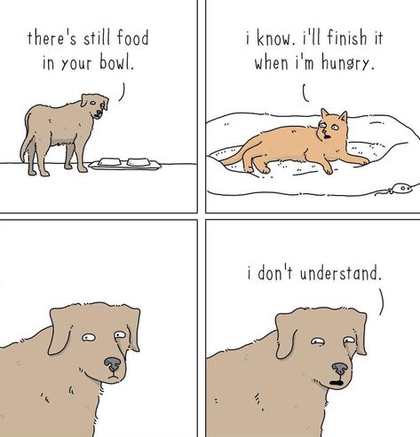 4 Panel Life, Funny Animal Comics, Dog Comics, Talking Animals, Funny Illustration, Memes Humor, Comic Page, Indoor Cat, Dog Memes