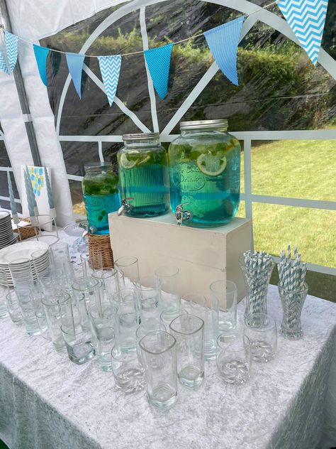 Costal Theme Birthday Party, Coastal Grandma Birthday Party, Blue Slumber Party, Mama Mia Themed Birthday Party Food, Mamma Mia Birthday Party Food, Mama Mia Pool Party, Mama Mia Sweet 16, Mamma Mia Drinks, Mama Mia Bday Party