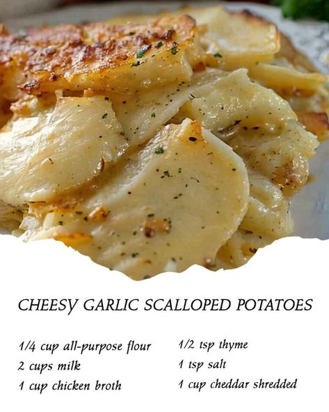 Garlic Scalloped Potatoes, Scalloped Potato Casserole, Easy Bakes, Scalloped Potatoes Recipe, Potato Pasta, Scalloped Potatoes Cheesy, Cheese Dip Recipes, Scalloped Potato Recipes, Potato Recipes Side Dishes