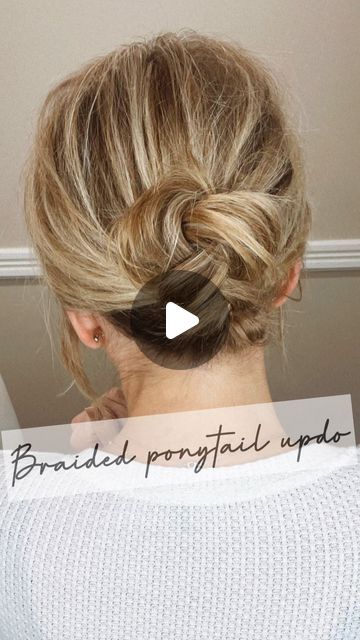 Grey Hair Updos, Braided Ponytail Updo, Short Hair Updo Easy, Ashley Erickson, Fine Hair Updo, Short Hair Updo Tutorial, Easy Updos For Medium Hair, Hair Updos Tutorials, Short Hair Up