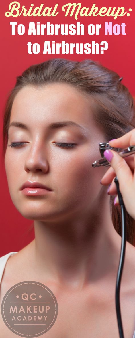 If you're used to doing #makeup the traditional way (with sponges and brushes), looking into #airbrushmakeup may be daunting! Many #brides are insistent on an airbrushed look, and this can open your business up to new clients. But is it right for you? Read on to find out more! #QCMakeupAcademy #airbrush #bridalmakeup #mua #makeup #makeupartist #beauty #beautyblog #learnmakeup #makeupschool Airbrush Makeup Wedding, Makeup Wrinkles, Normal Makeup, Pageant Makeup, Wedding Makeup Bride, Doing Makeup, Makeup Over 50, Airbrush Foundation, Brunette Makeup