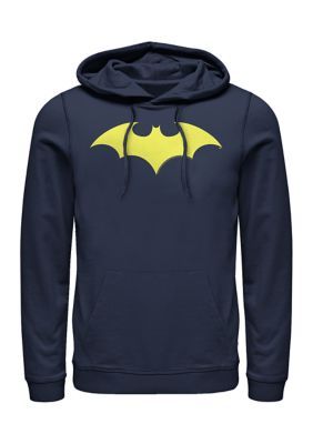 Batman™ Logo Seven Graphic Hoodie. Watch out, villains! You don't stand a chance against this officially licensed DC COMICS™ Justice League™ hoodie! Some of your favorite DC heroes like Batman, Superman, Green Arrow, and Wonder Woman are portrayed across a fun comic book-inspired design that represents the beloved "JLA" or Justice League of America. Hero Symbol, Batman Hoodie, Modern Chests, Batman Shirt, Pull Over Hoodie, Hoodies Men Pullover, Man Logo, Fun Comics, Pullover Men