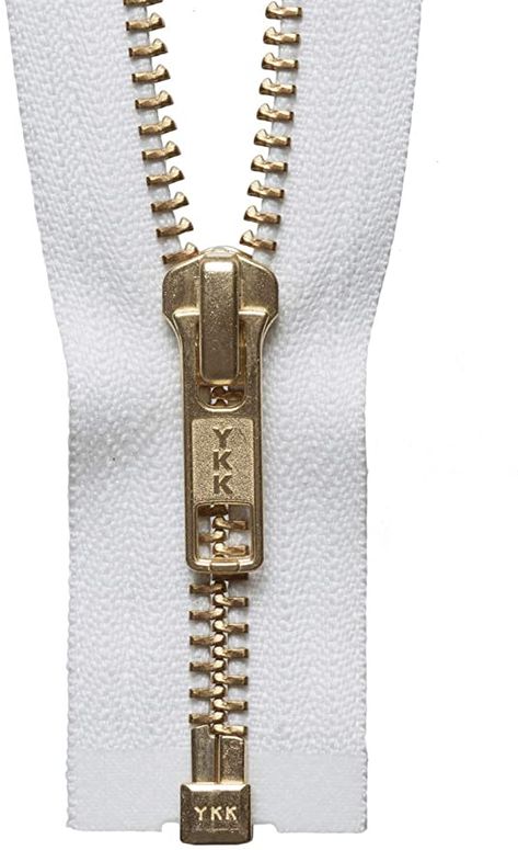 YKK 30"/ 76cm Metal Brass Open Ended Zip: White : Amazon.co.uk: Home & Kitchen Curtain Lining Fabric, Sewing Machine Brands, Interfacing Sewing, Metal Dress, Sewing Pattern Shop, Burda Patterns, Gold Teeth, Tilly And The Buttons, Zip Puller