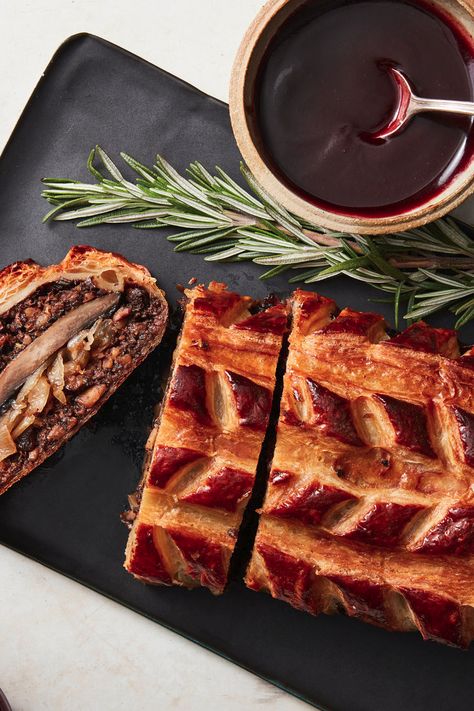 Turkey Alternatives For Thanksgiving, Vegetarian Thanksgiving Main Dish, Mushroom Wellington, Thanksgiving Mains, Wellington Recipe, Vegetarian Thanksgiving, Beef Wellington, Nyt Cooking, Vegetarian Dishes