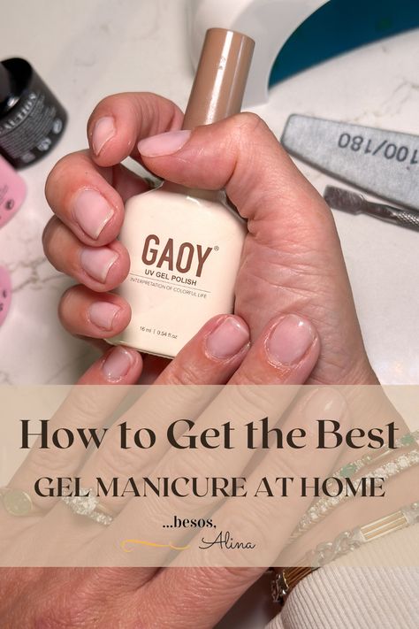 Tips and Tricks for doing your own gel manicure nails at home. Everything you need to DIY your own gel nails. Diy Manicure At Home Tips And Tricks, Gel Nails With Tips How To Do, At Home Gel Manicure Tips, At Home Gel Nails Diy, Home Manicure Diy, How To Do A Manicure, Diy Poly Gel Nails At Home, How To Do Gel Nails At Home Step By Step, Diy Gel Nails At Home Designs