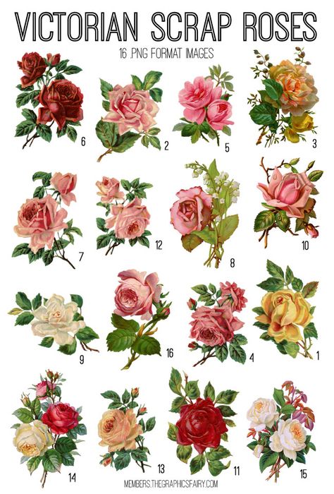 Victorian Rose Illustration, Victorian Scrap Printables Free Images, Victorian Floral Pattern, Victorian Motifs, Photo Album Journal, Roses Aesthetic, Clock Flower, Photoshop Brush Set, Craft Video